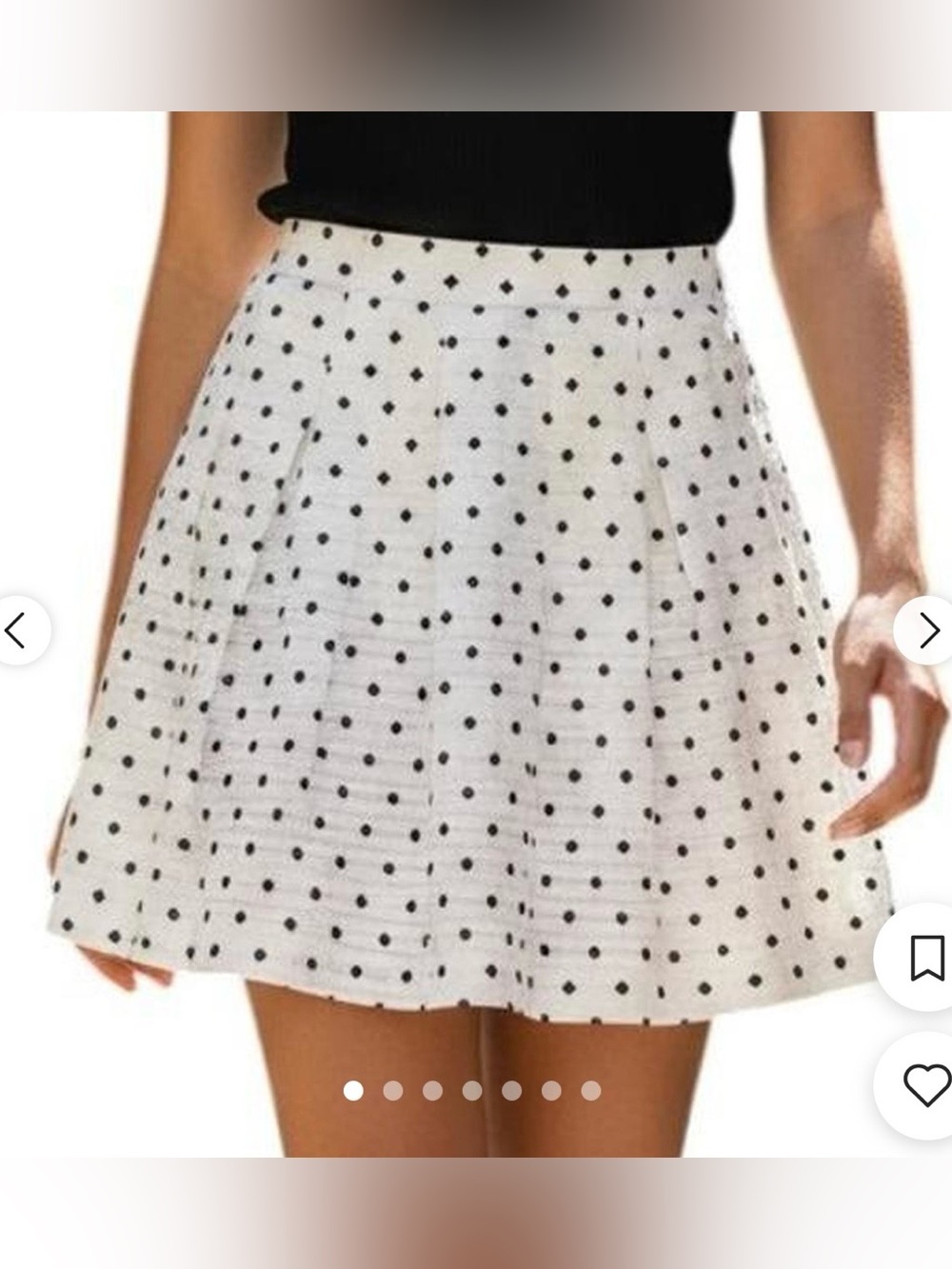 Banana Republic • Women’s Cream Black Jacquard Pleated Mini Skirt Size 10P NWT